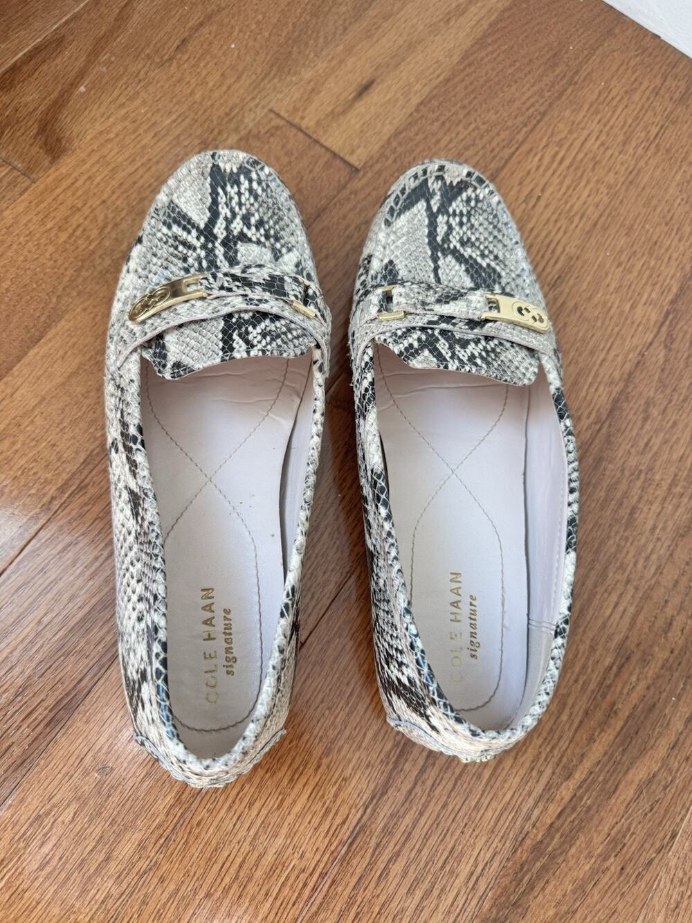 Cole Haan Women’s Snakeskin Driving Loafers Size 7.5